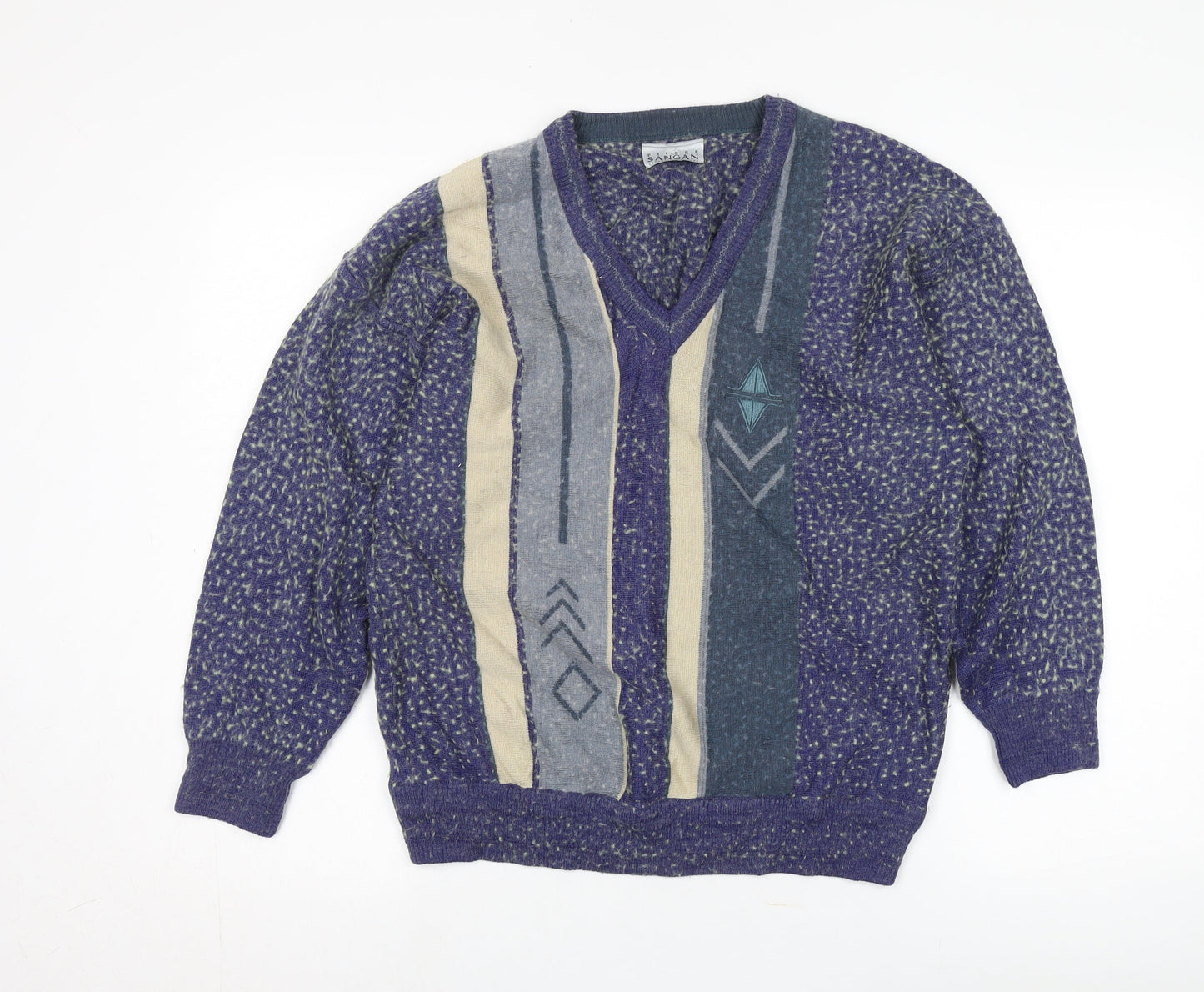Pierre Sangan Unisex Multicoloured V-Neck Pullover L