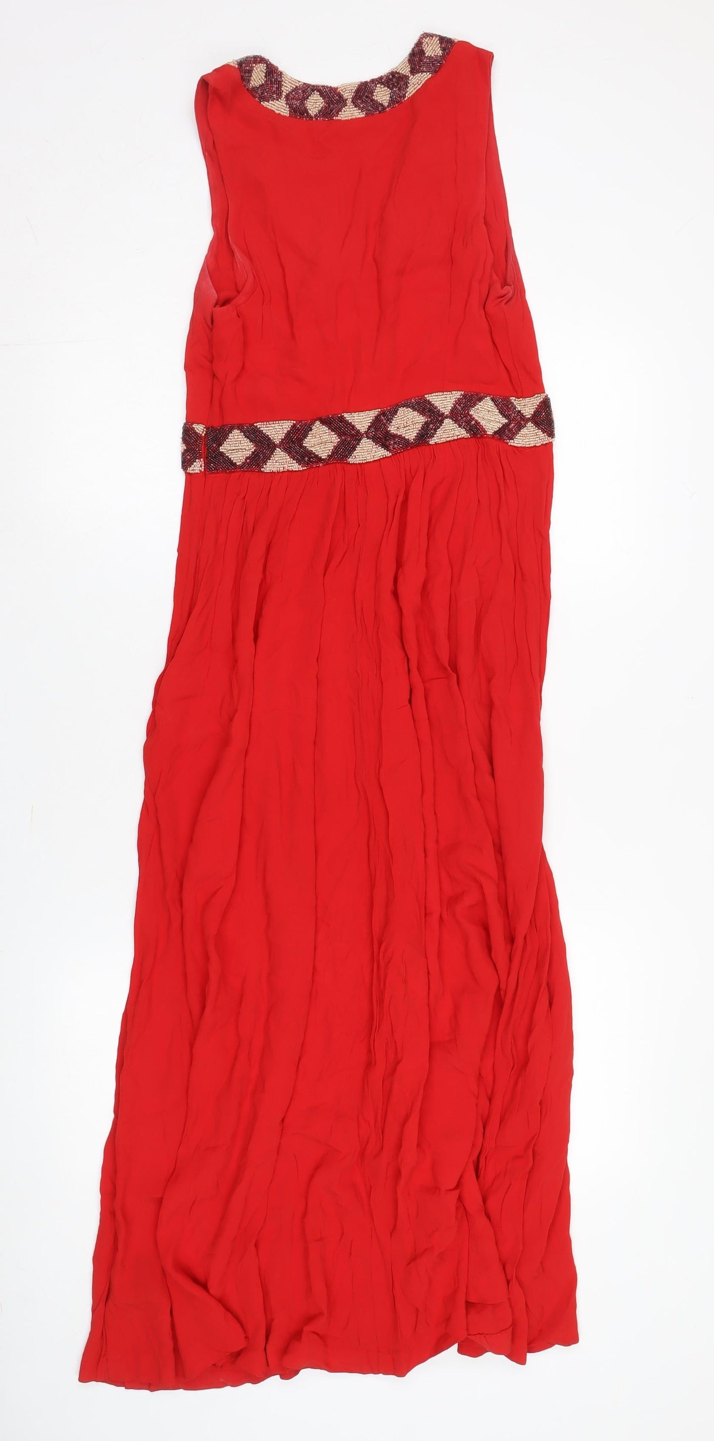 & Other Stories Women's Red Maxi Dress, Size 10