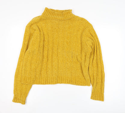 Additional front view of Essentials by Bon Marché Women's Yellow Mock Neck Jumper