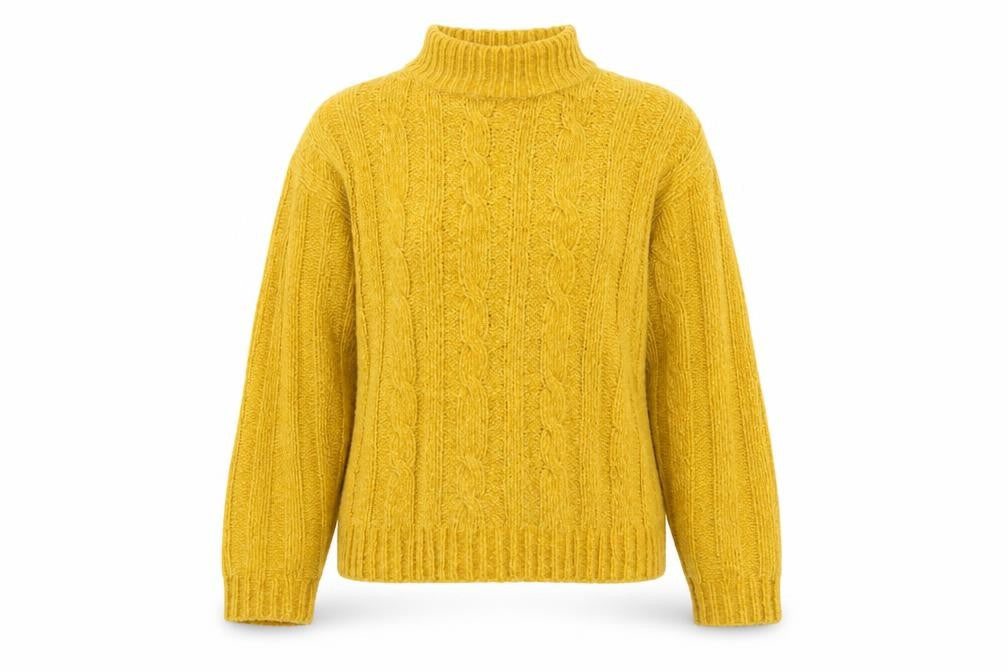 Essentials by Bon Marché Women's Yellow Mock Neck Jumper