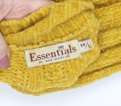 Close-up detail of Essentials by Bon Marché Women's Yellow Mock Neck Jumper