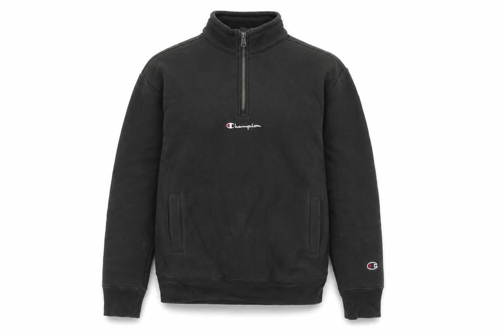 Champion Men's Black XS 1/4 Zip Sweatshirt Logo