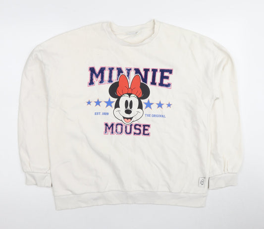 Marks and Spencer Teens Ivory Minnie Mouse Sweatshirt - Size 10