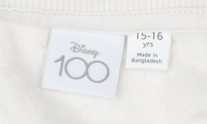 Preloved Marks and Spencer Teens Ivory Minnie Mouse Sweatshirt - Size 10 - Detail