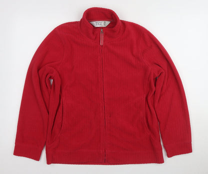 TIGI Women's Red Fleece Jacket Size 10
