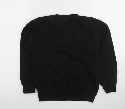 Back view of Simpsons boys’ black graphic print pullover sweatshirt l