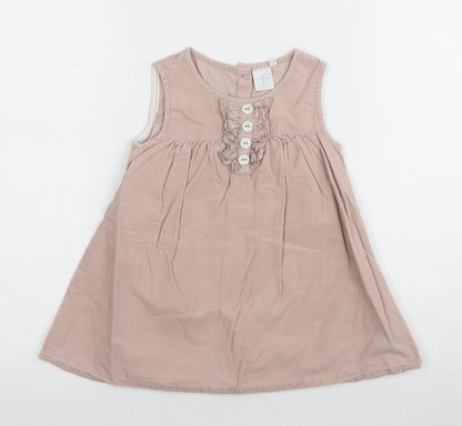 Additional front view of Debenhams girls’ pink a-line cotton dress 18-24 months