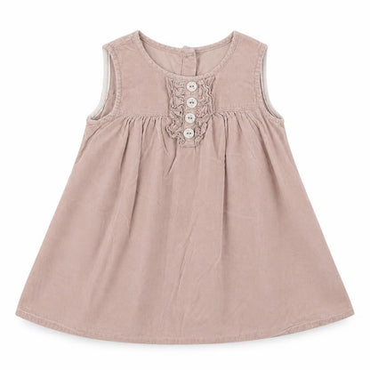 Front view of Debenhams girls’ pink a-line cotton dress 18-24 months