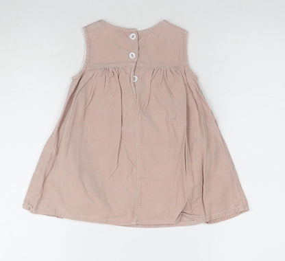 Back view of Debenhams girls’ pink a-line cotton dress 18-24 months
