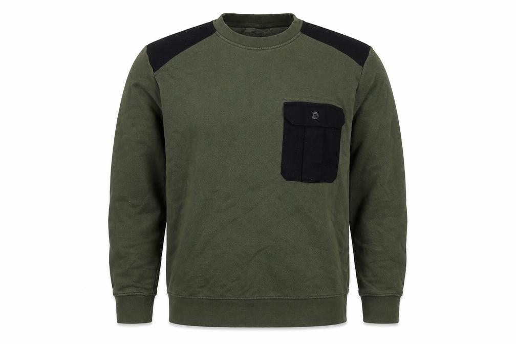 OLOW Men's Green Pullover Sweatshirt with Pocket - Size L
