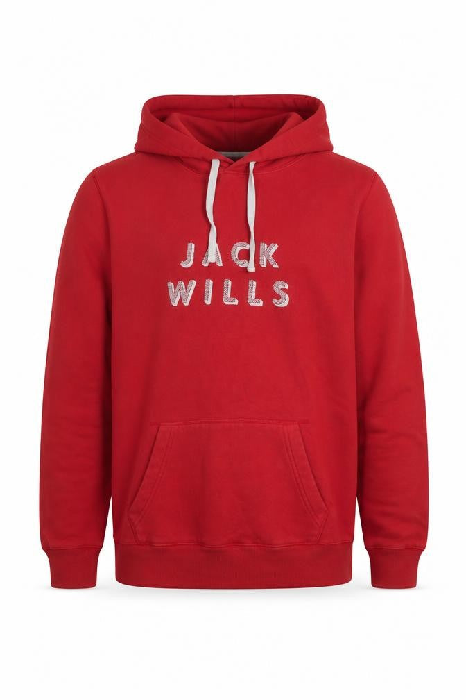 Jack Wills Red Men's Hoodie in Medium Pullover Style
