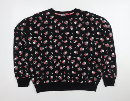 Preloved Disney Women's Black Pullover Sweatshirt - L - Front
