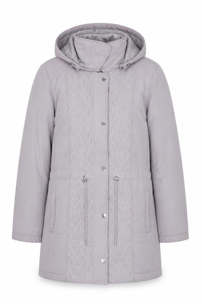 Bonmarché Women's Grey Parka Jacket Size 10 Hooded Casual