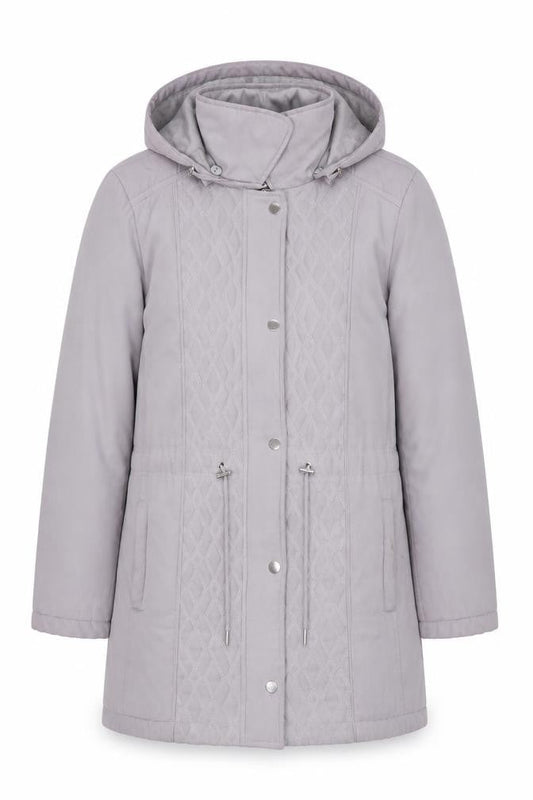 Bonmarché Women's Grey Parka Jacket Size 10 Hooded Casual