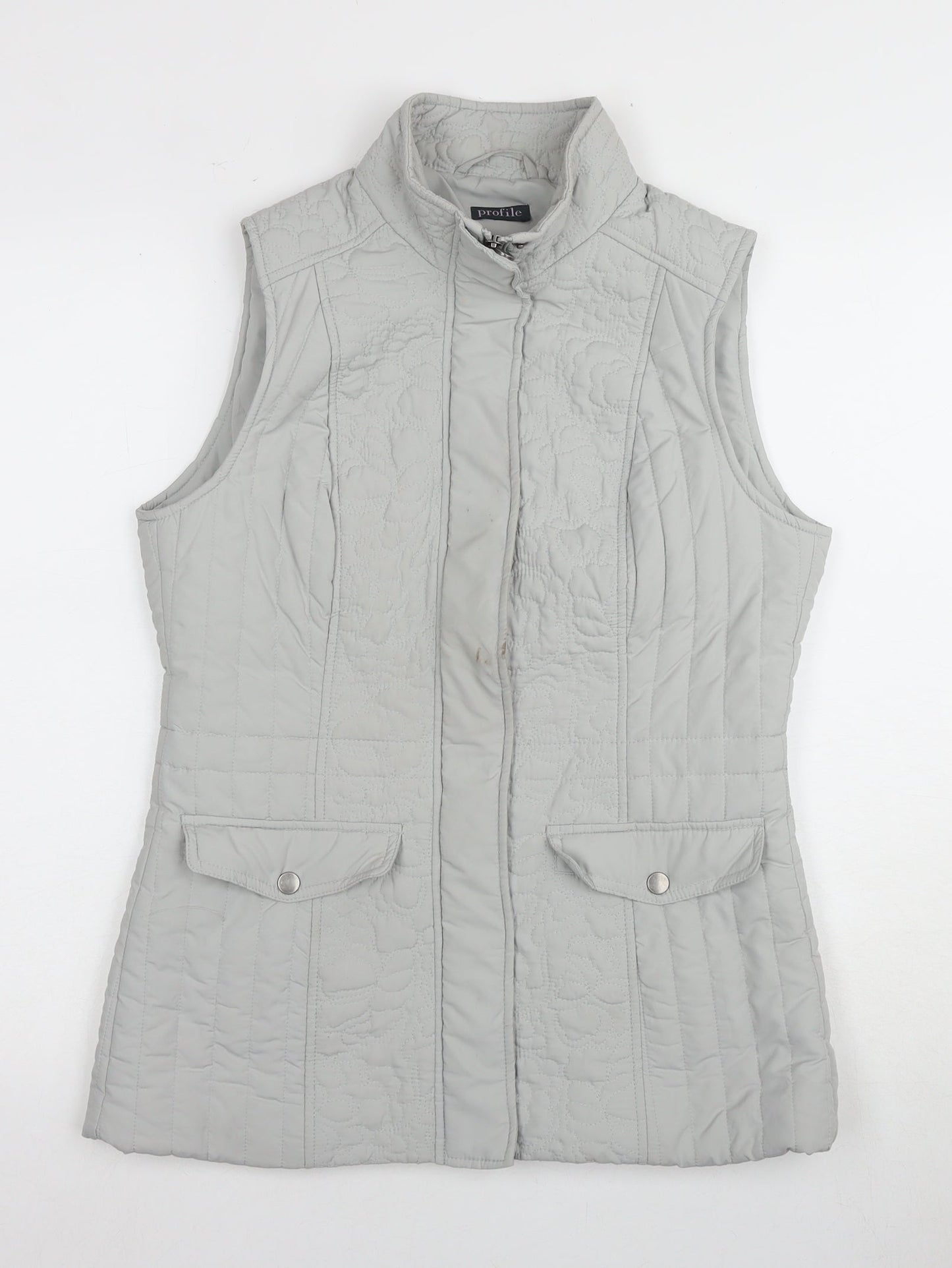 BHS Women's Grey Quilted Waistcoat Size 10