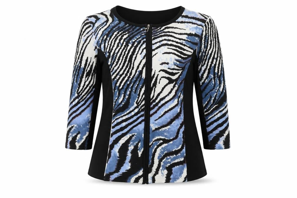 Casamia Women's Black Multicoloured Animal Print Top S