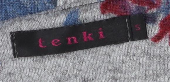 Tenki Women's Grey Floral Pullover Jumper S
