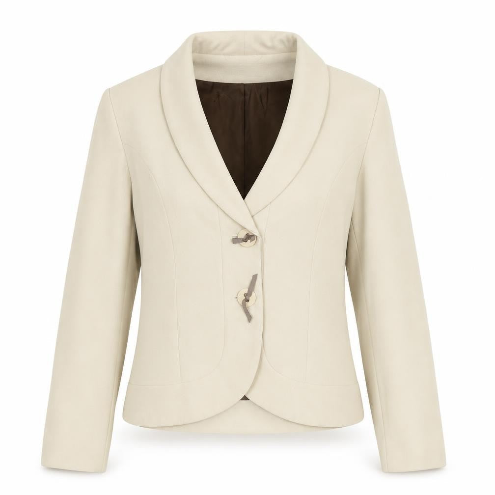 Minuet Women's Ivory Blazer UK 10 Shawl Lapel Formal