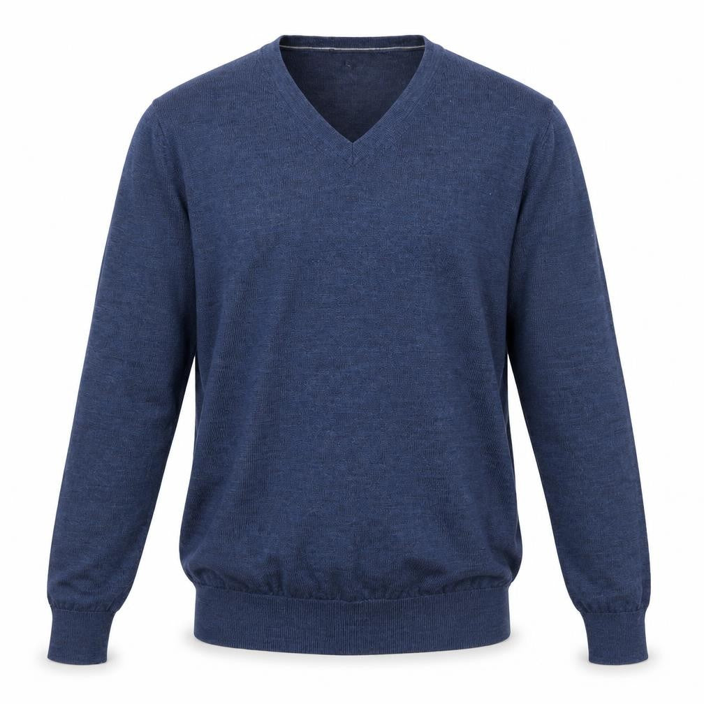 Charles Tyrwhitt Men's Blue Wool V-Neck Jumper S