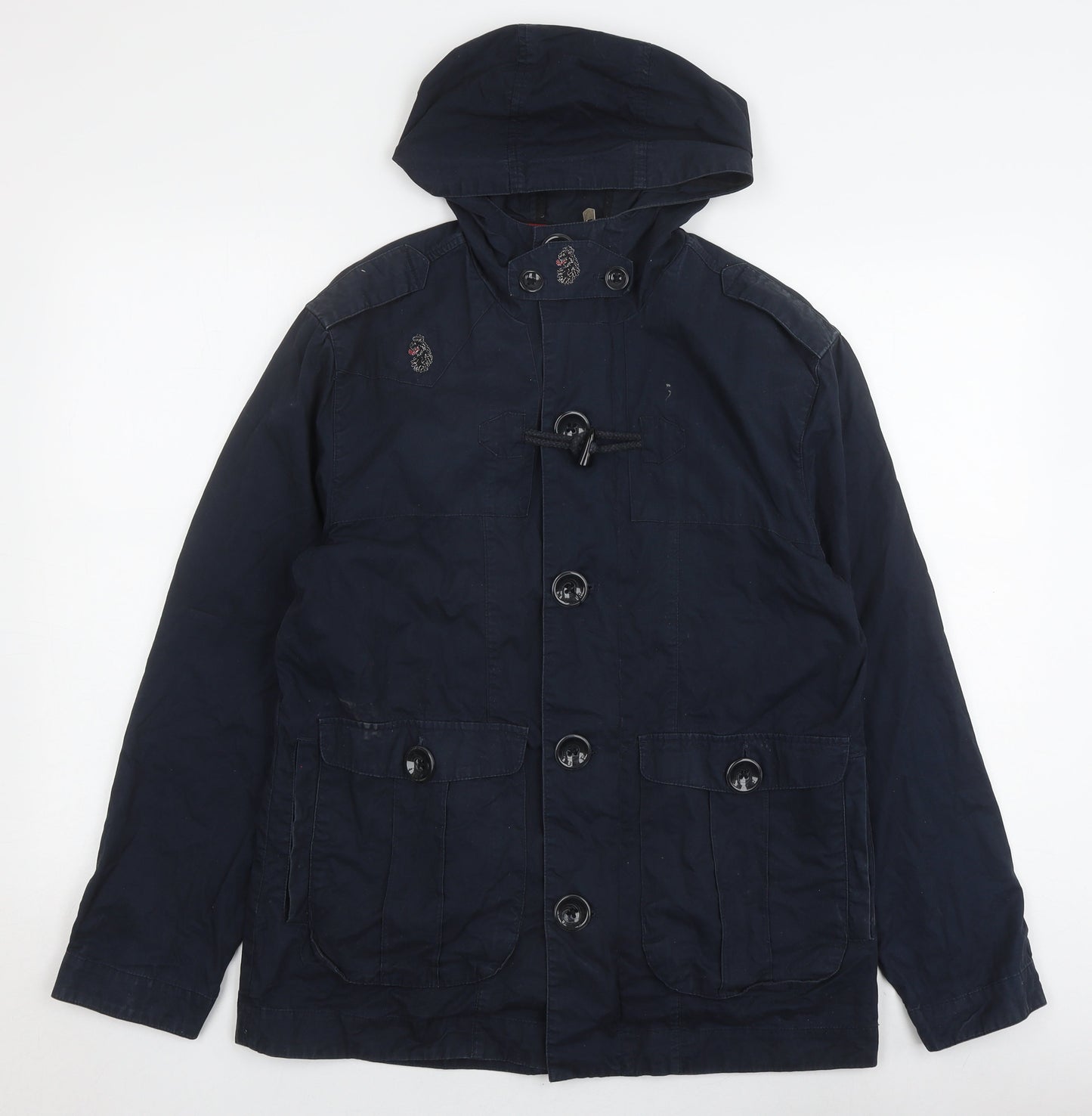 Luke Men's Navy Hooded Jacket Size S Cotton Casual
