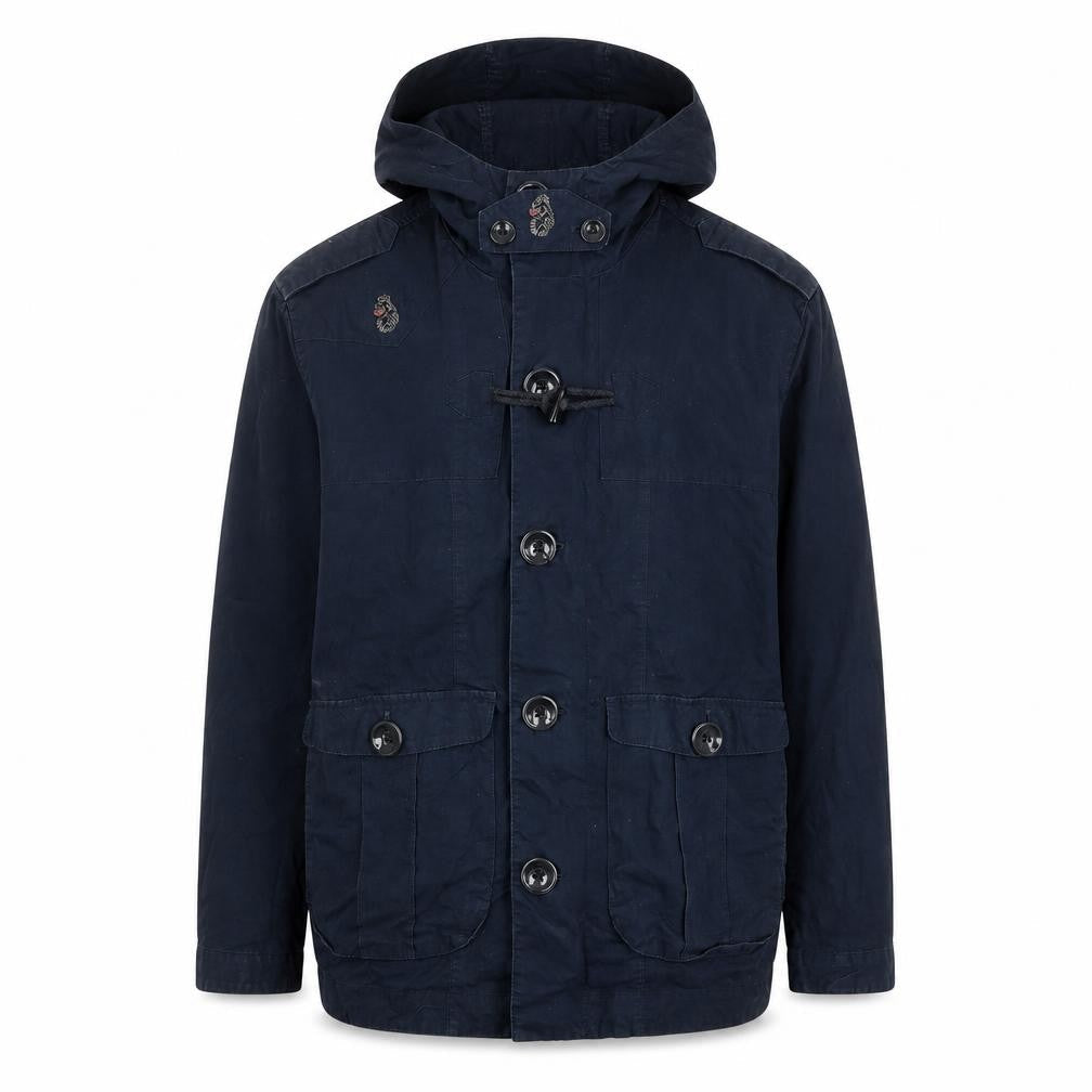 Luke Men's Navy Hooded Jacket Size S Cotton Casual