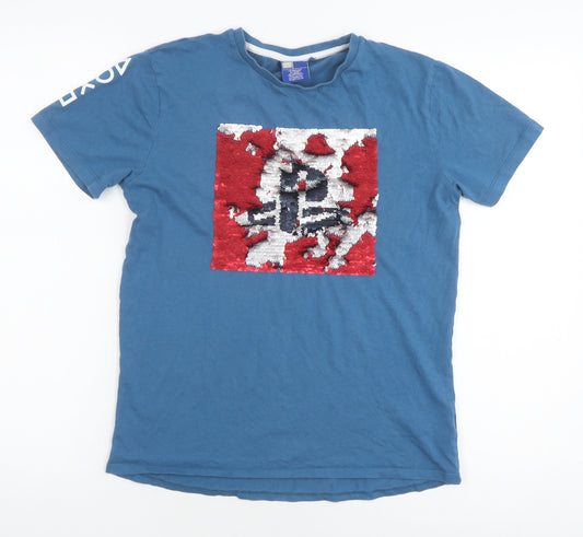 Next Girls Blue Reversible Sequin T-Shirt 13 Years