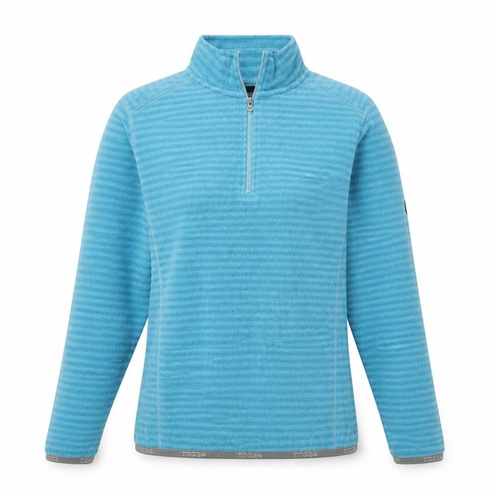 Tog 24 Women's Blue Striped Henley Sweater Size 12