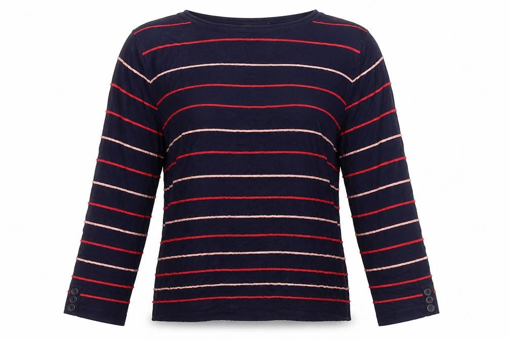 Isle Collection Women's Striped Long Sleeve Blouse - Size 10-12