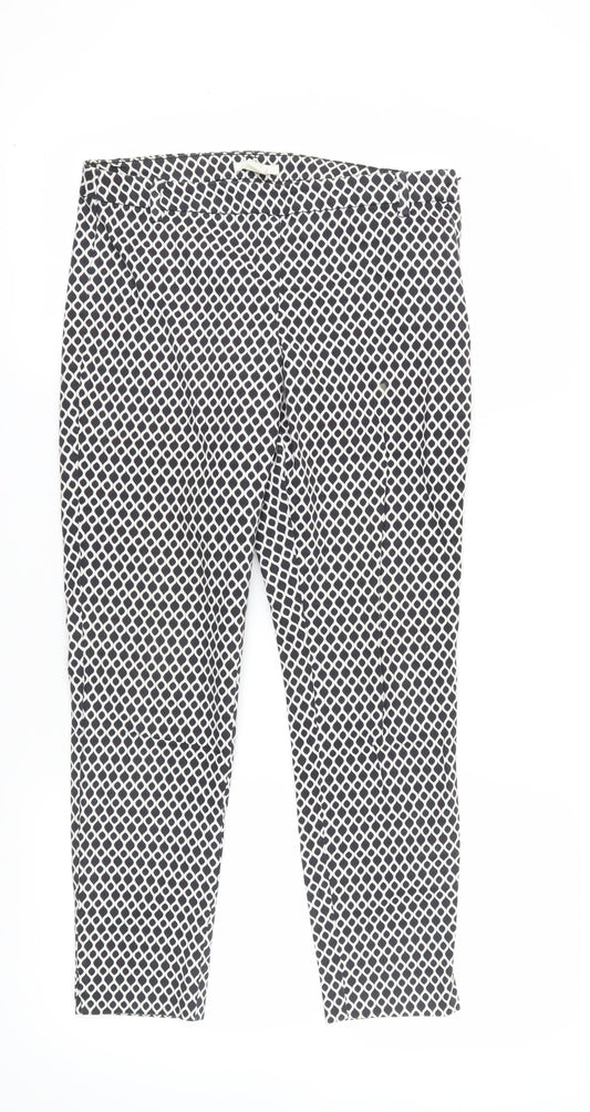 H&M Women’s Geometric Trousers, Size 10, Black/White