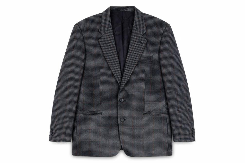 St Michael Men's Blue Check Blazer Jacket, Size 42R, Wool