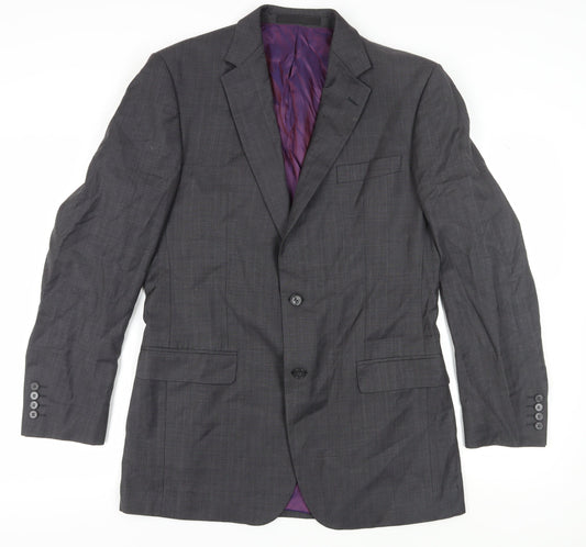 Marks and Spencer Men's Grey Blazer, Size 40L, Long Fit