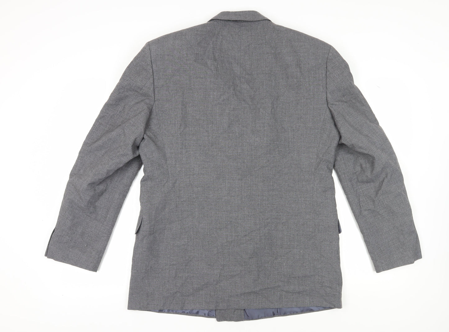 C&A Men's Grey Blazer, Size 42L, Double-Breasted, Long Fit