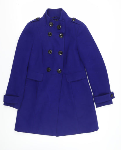 Marks & Spencer Women's Blue Pea Coat Size 8 - Stylish