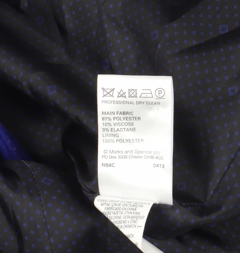 Marks & Spencer Women's Blue Pea Coat Size 8 - Stylish