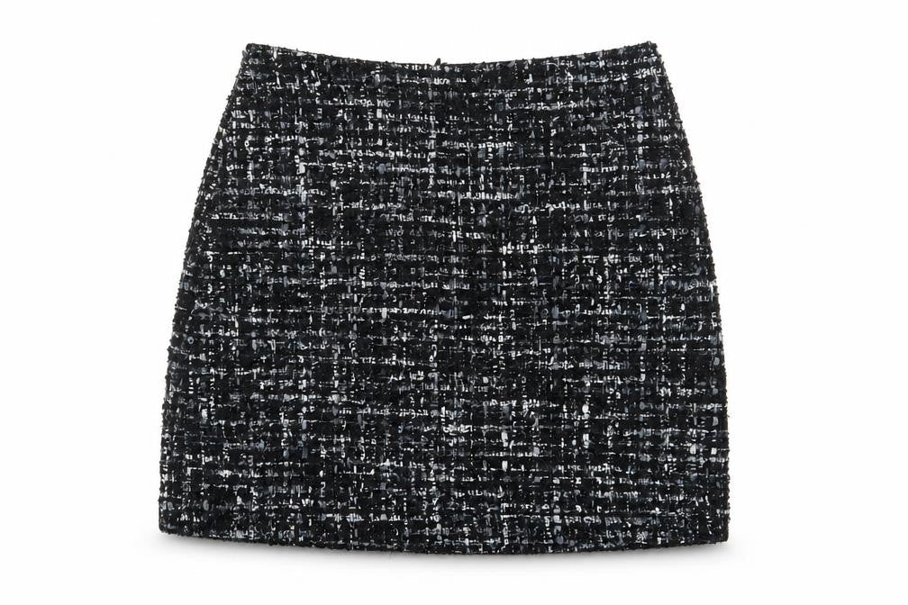 Warehouse Women Black Tweed Pencil Skirt Size 10