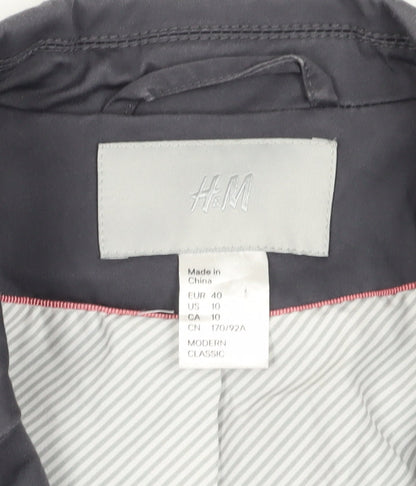 H&M Women's Black Suit Jacket, Size 12, Elegant Style