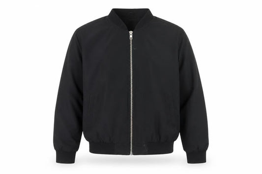 Topman Men's Black Bomber Jacket M Stand-Up Collar
