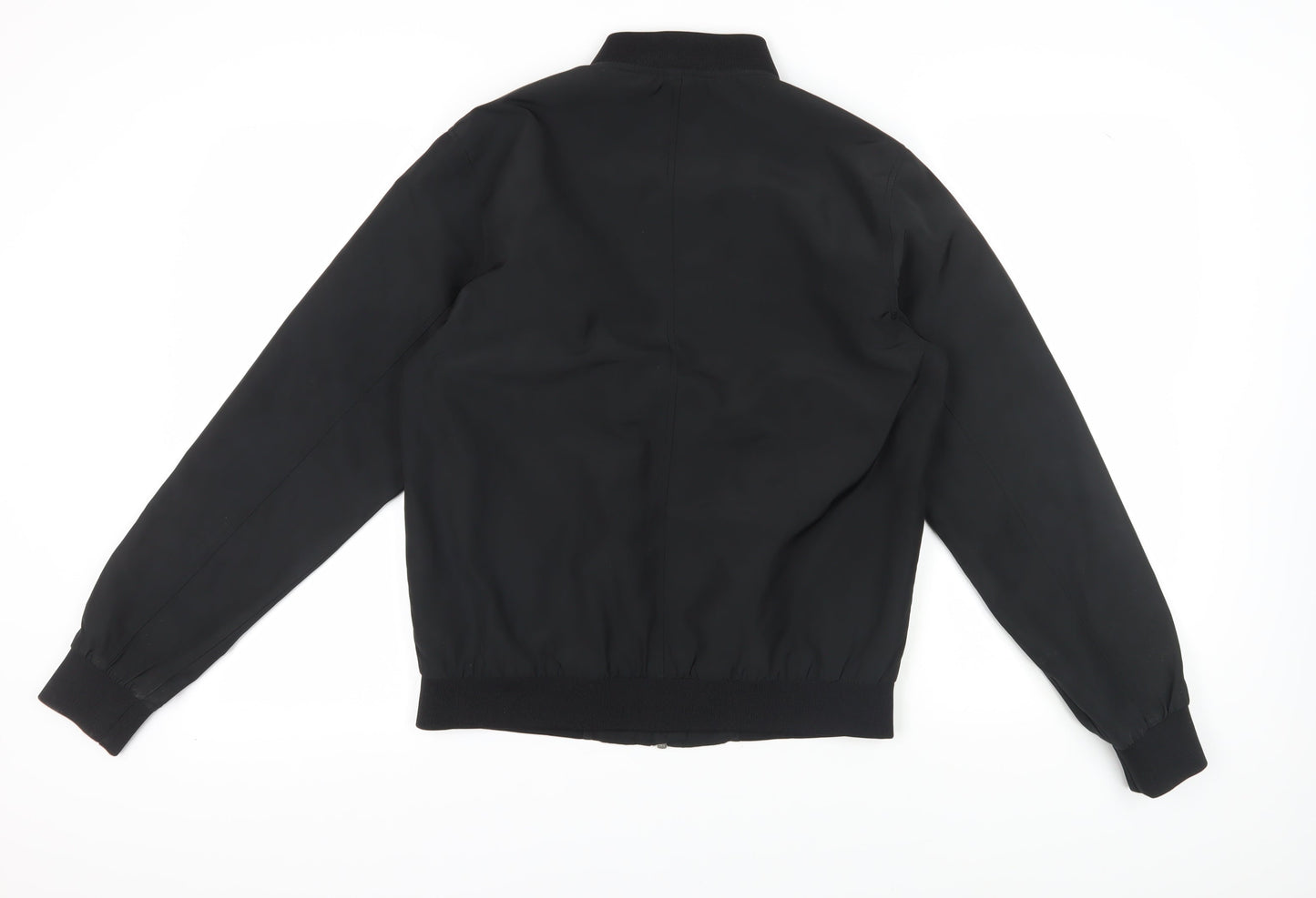 Topman Men's Black Bomber Jacket M Stand-Up Collar