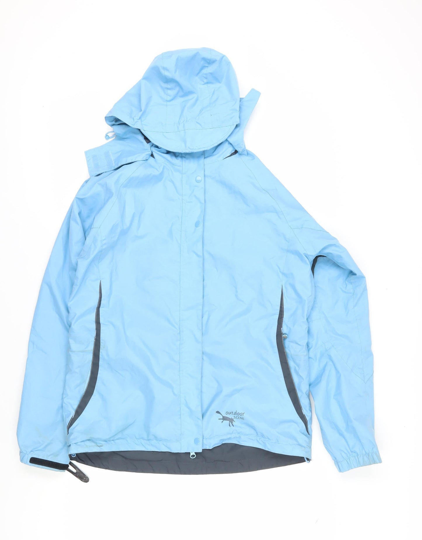 Outdoor Scene Women's Blue Rain Coat Size 10-12