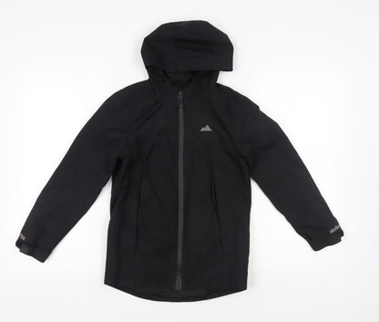 Additional front view of Urban Outlaws boys’ black hooded jacket 9-10y