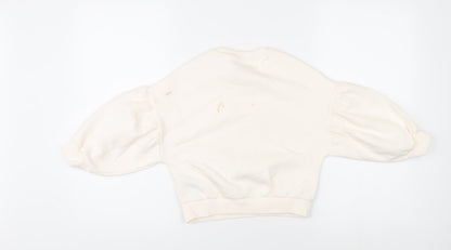 Back view of Marks & Spencer girls’' ivory stitch pullover, 4-5 years