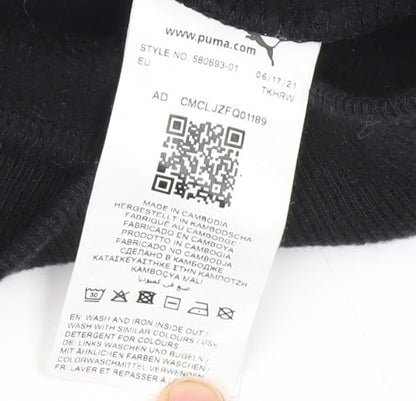 Brand and care label for Puma boys’ black xl hoodie with logo - casual comfort