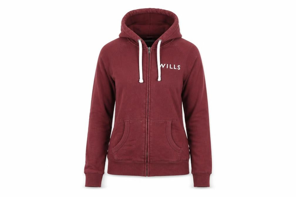 Jack Wills Women's Red Full Zip Hoodie, Size 10