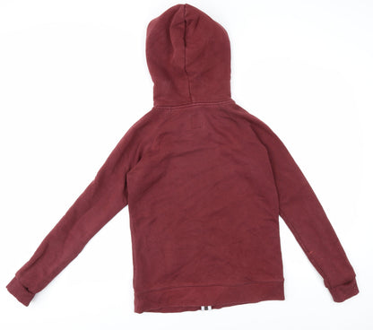 Jack Wills Women's Red Full Zip Hoodie, Size 10