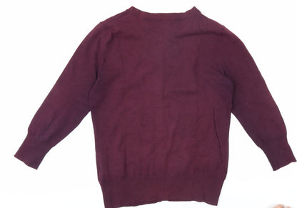 Back view of Red Herring Women's Purple Button-Up, size 12, Top