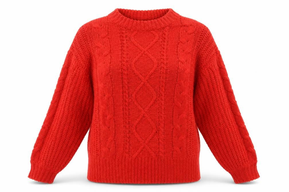 Brave Soul Women's Red Cable-Knit Jumper Size 8
