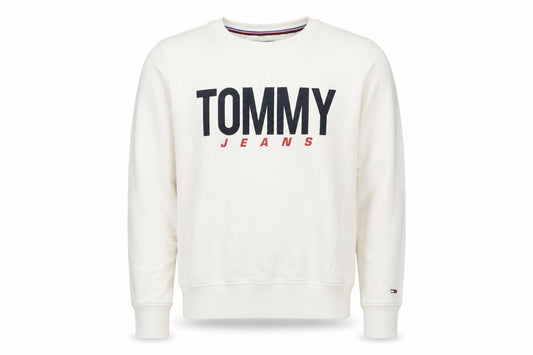 Tommy Jeans Men's White Pullover Jumper S
