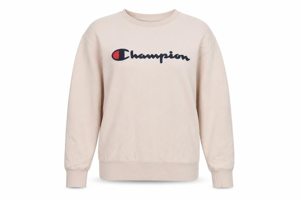 Champion Women's Beige Large Pullover Sweatshirt