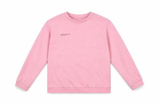 Front view of Pangaia girls’ pink pullover sweatshirt - 11-12 years