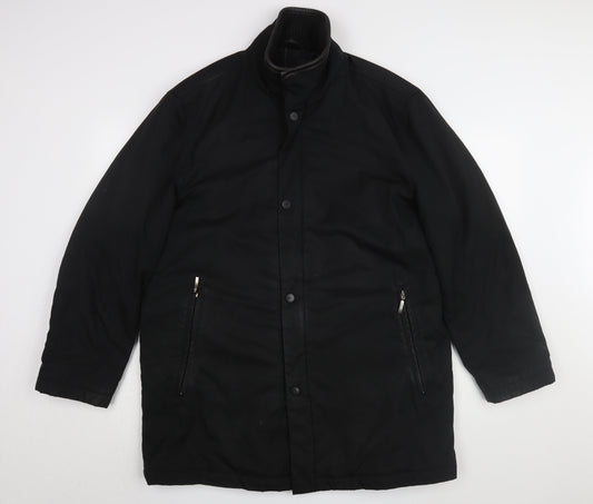 Guise Men's Black Overcoat Size M with Zipped Pockets